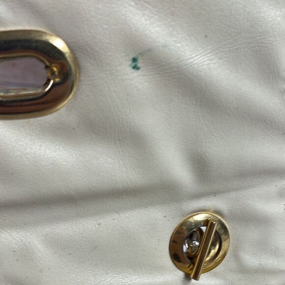 Gold Metallic Quilted Evening Bag with Goldtone Chain - Picture 8 of 11